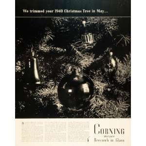  1940 Ad Corning Glass Christmas Tree Ornaments Research 