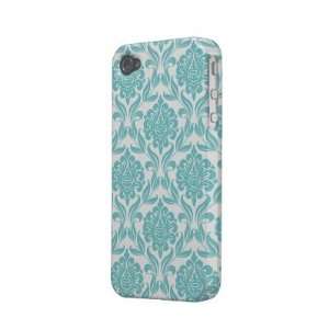  Aqua Damask Pattern Case mate Iphone 4 Cases  Players 