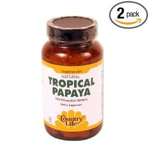 Country Life Papaya 22 Mg Chewable (per 4 Wafers), 500 Count