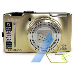Nikon CoolPix S8100 12MP 10x HD Camera Gold+6Gifts+1 Year Warranty 