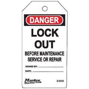  Lock Danger   Lock Out   Before Maintenance, Service Or Repair Tag 