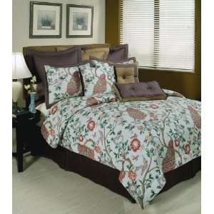 Sherry Kline Pavo Real 7 piece Queen Comforter Set 