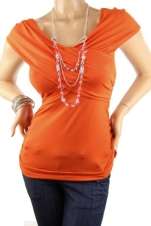 DEALZONE   Sexy Seductive Cross Front Top Orange 3X NEW  