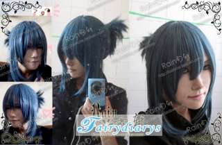   City NO.6 Nezumi Blue Piagtail Cosplay Costume Wig Hand Made Helloween