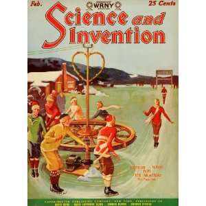  1928 Cover Motor Ice Skaters Invention Skating Sports 