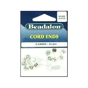  Beadalon Cord Ends C Crimp Silver Plate 14pc Arts, Crafts 