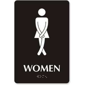  Cross Legs Womens Bathroom Sign , 6 x 9 Office 