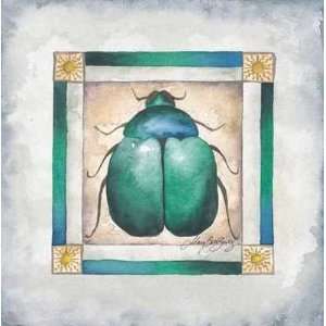   Print   Beetle   Artist Mary Beth Zeitz   Poster Size 9 X 9 inches
