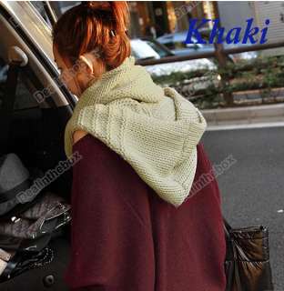   Neck Warmer Cowl Hat Beanie Hood Knitting Wool Scarf 6 Colors  