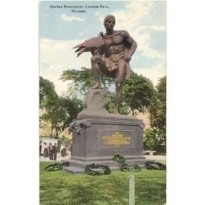   Vintage Postcard Goethe Monument   Lincoln Park   Chicago Illinois