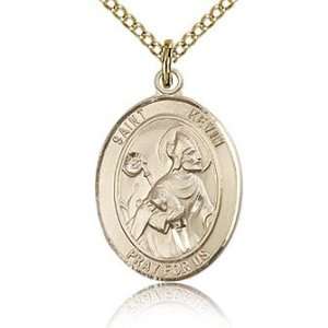  Gold Filled 3/4in St Kevin Medal & 18in Chain Jewelry