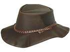 crackerjack oiled leather fold up hat brown l new australian