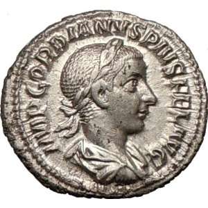   240AD Rare Ancient Authentic Silver Roman Coin PIETAS Duty to family