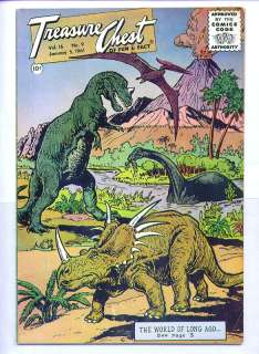 TREASURE CHEST comics 1961 dinosaur cover Reed Crandall  