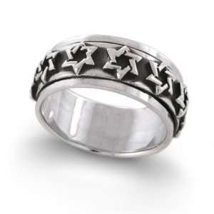  Bling Jewelry Sterling Silver Mens Star of David Rotating 