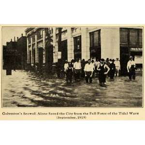  1921 Print Galveston Seawall Tidal Wave Weather City 