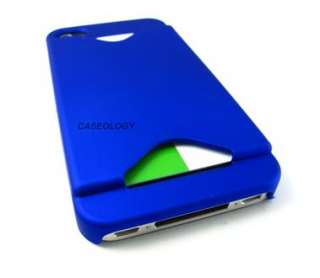 BLUE CREDIT CARD HOLDER HARD CASE COVER APPLE IPHONE 4 4s PHONE 