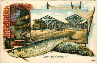SC ISLE OF PALMS DEPOT LARGE FISH TRAINS R26595  