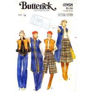   Pattern Vest Culottes Pants Size 14 Bust 36 Arts, Crafts & Sewing