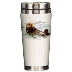Sea Otter Funny Ceramic Travel Mug by 