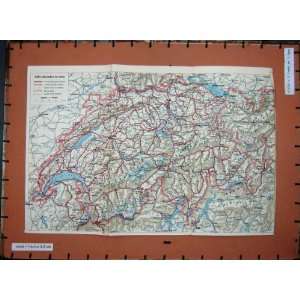  MAP 1954 SWITZERLAND LUCERN ZURICH BASEL LAUSANNE GENF 