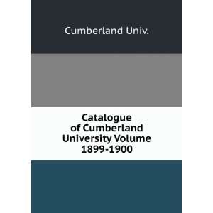   of Cumberland University Volume 1899 1900 Cumberland Univ. Books