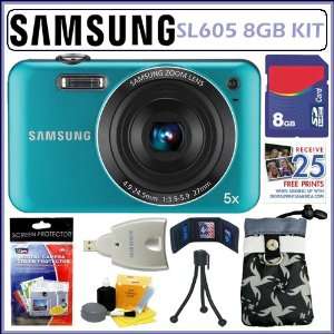  Samsung SL605 12.2MP with 27mm Wide Angle Lens in Blue 