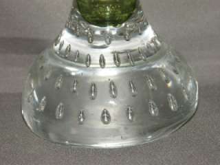 1960s ASEDA Glasbruk Sweden Green Bone Vase Jack in the Pulpit Art 
