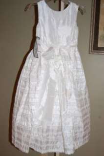NWT Jayne Copeland Communion Flower Girl White Dress 7  
