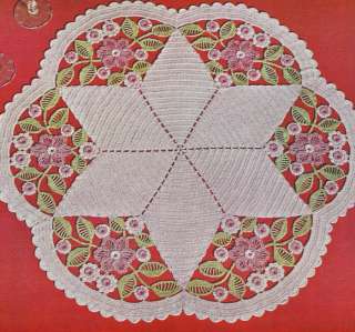 Vintage Crochet PATTERN Flower Doily Cutwork Applique  