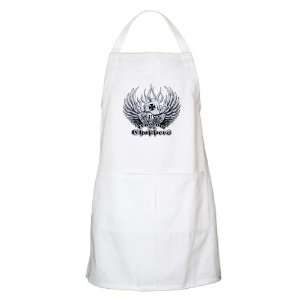  Apron White US Custom Choppers Iron Cross Hat and Engine 