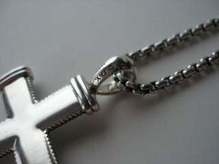 David Yurman Sky Cross sterling silver necklace 22 box chain $650 