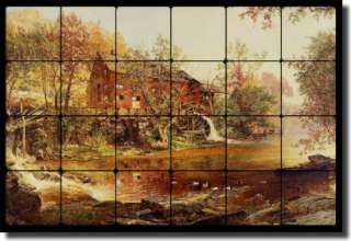 Cropsey Old Mill Kitchen Art Tumbled Marble Tile Mural  