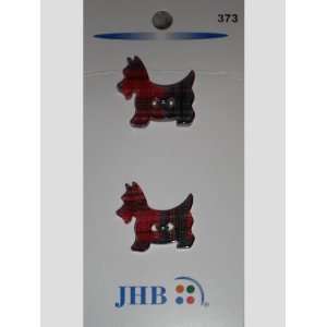  Red Plaid Scottish Terrier JHB Buttons Arts, Crafts 