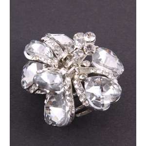  New Style Silver Color Metal Jaw Hair Clip with Genuine 