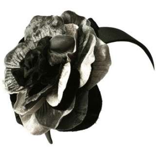   Big Velvety Flower Handmade Fascinator Headwrap Headband Black  