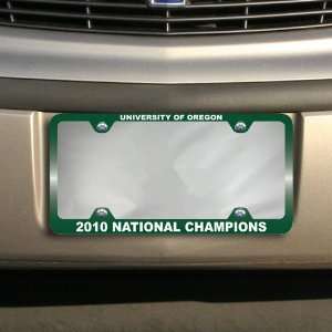 NCAA Oregon Ducks 2010 BCS National Champions Green Engraved License 
