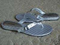 Guess Silver Crystal Thong Sandal Size 7 NWT  