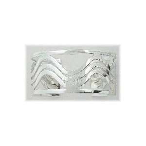  Silverflake  3 Row Wave Sterling Silver Cuff Bracelet 