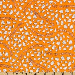  44 Wide Yabba Dabba Doo Rocks Orange Fabric By The Yard 