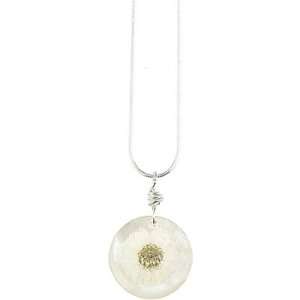  White Daisy Silver Chain Necklace