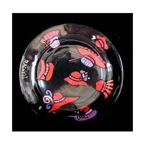 Red Hat Dazzle Design   Hand Painted   Dinner/Display Plate   10 inch 