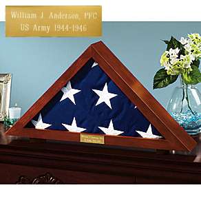 Personalized custom Triangle Flag Display case Rank Name year  