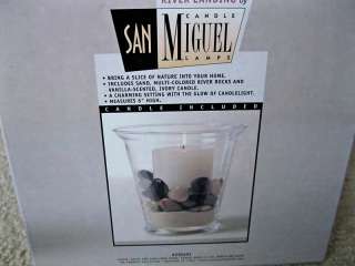 Candle San Miguel Candle Decor River Candle w Rocks NIB  