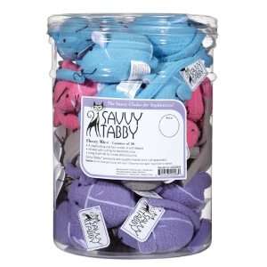  Savvy Tabby Fleece Cat Mice Canister, 36 Pack Pet 