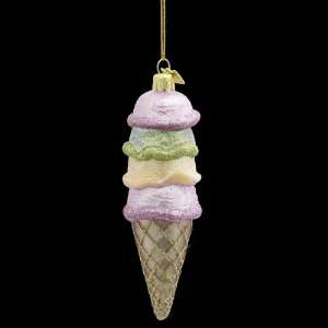  Pack of 8 Noble Gems Glass Ice Cream Cone Christmas 