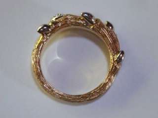 D34  DWECK DIAMONDS 14k Gold Clad Single Branch Ring Size 6  