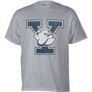  Yale Bulldogs Grey Distressed Mascot T Shirt Sports 