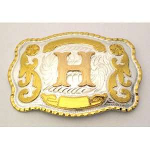   Western Cowboy Gold and Silver Tone Belt Buckle 