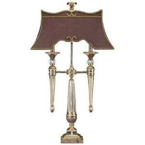  John Richard Antique Brass and Crystal Table Lamp